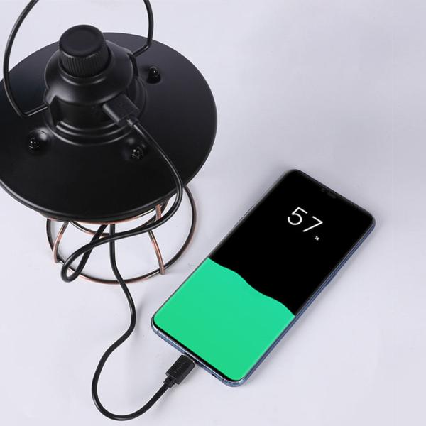 Camping Light Bulb, Iron Abs Type C Rechargeable Power Supply Deluxe Tungsten Portable Led Retro Camping Lights