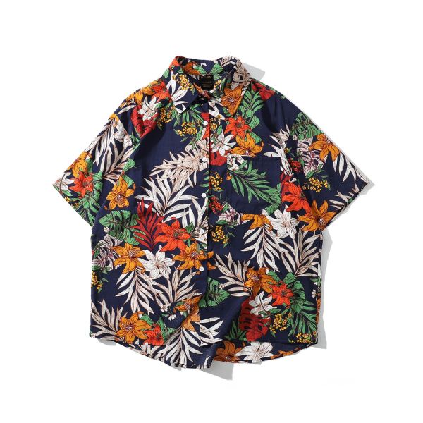Custom Branding Soft Full Colour Printed Party Shirt Short Sleeve Rayon Material