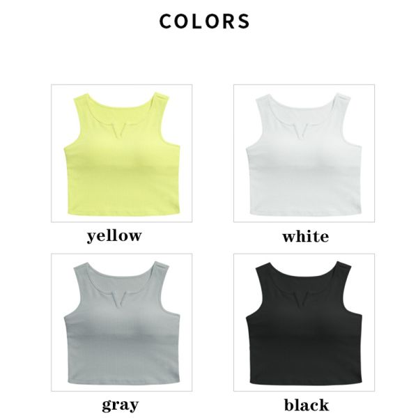 ODM Cotton V Neck Yoga Tank Tops Fitness Workout Running Vest Top For Women