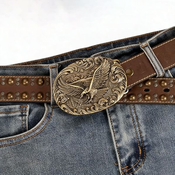 Customize your own belt buckle in antique silver zinc alloy with colorful soft enamel detailing.