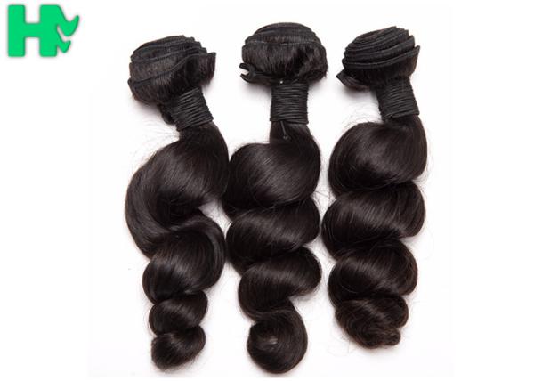 Peruvian Loose Wave Remy Natural Human Hair Extensions Natural Black Soft & Smooth