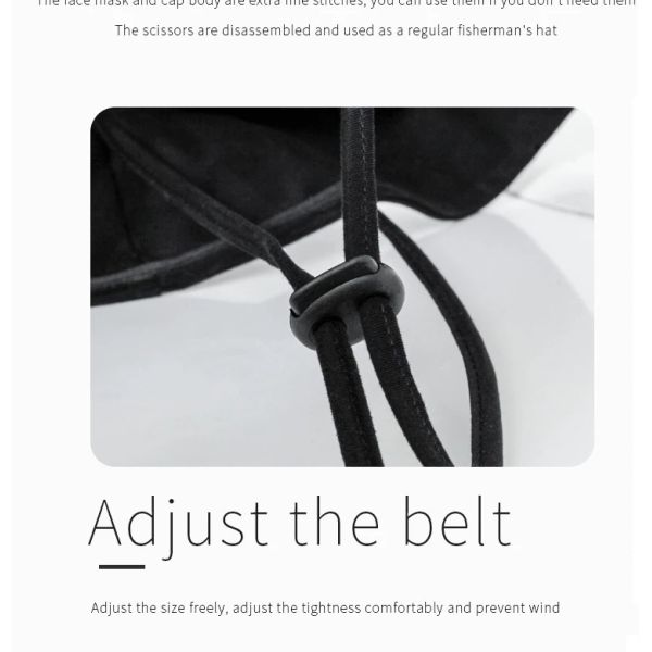 Black Virus Protection Cap Adult Multifunctional Protective Face Cap