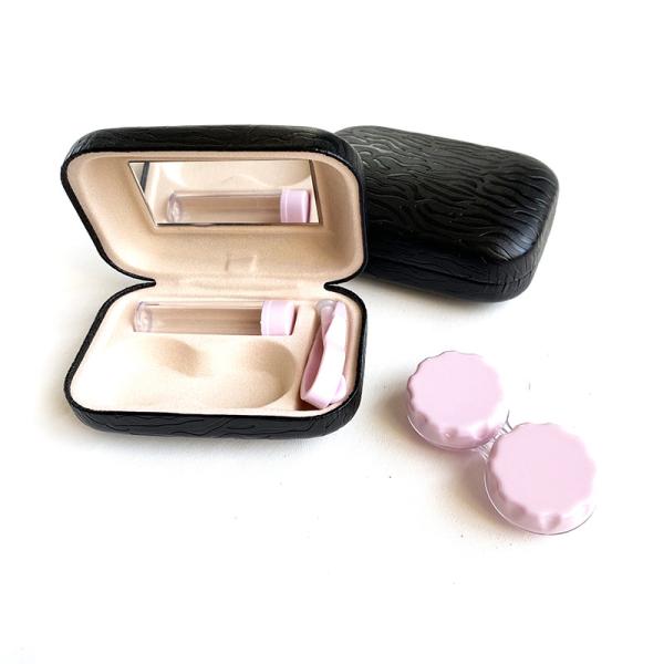 Special PU leather lens case portable travel contact lens case