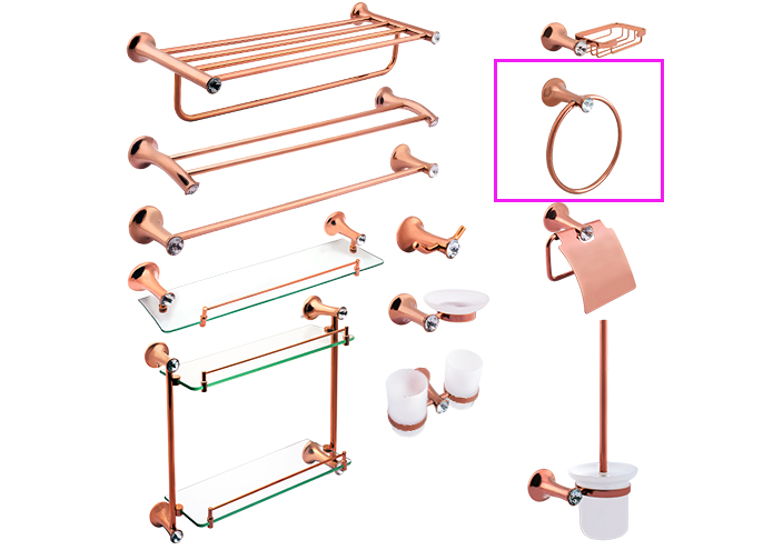 Настенное кольцо для полотенца для ванной комнаты из цинкового сплава и кристалла