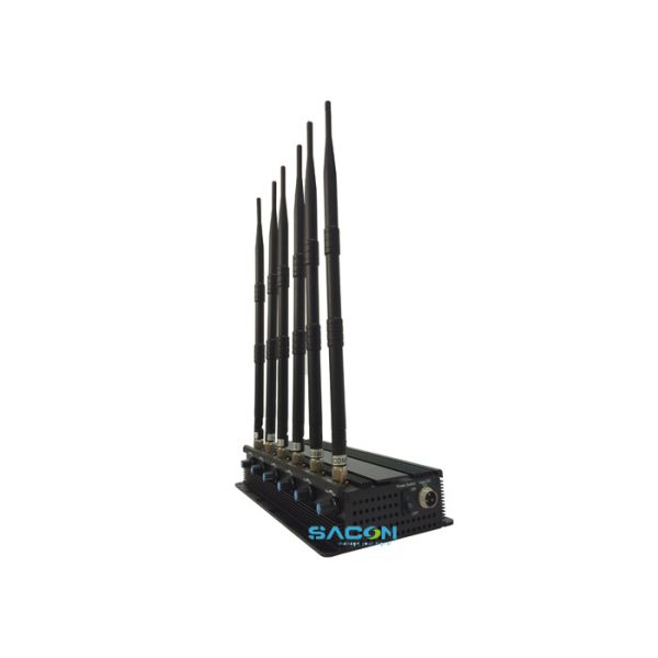 6 Omni-Directional Antennas 15W Output Power 50m Jamming Range Cell Phone Signal Jammer for Meeting Rooms