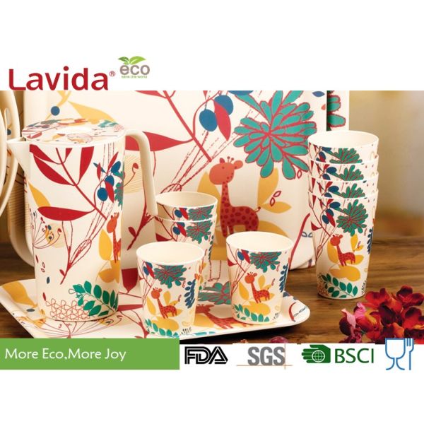 Outdoor Indoor Bamboo Fiber Dinnerware , Unbreakable Waterproof Bamboo Dinnerware Set