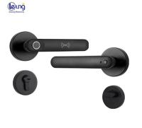 Qleung S607L Classic Black Tuya BLE APP Doorlocks Intelligent Fingerprint Key Smart Door Lock For Apartment Home Inside