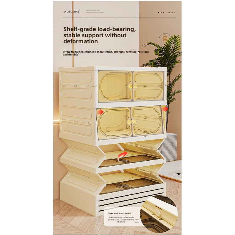 Multifunctional Entryway Shoe Storage Foldable Transparent Acrylic Box Dustproof Minimalist Organizer for Home Clear Shoe Case