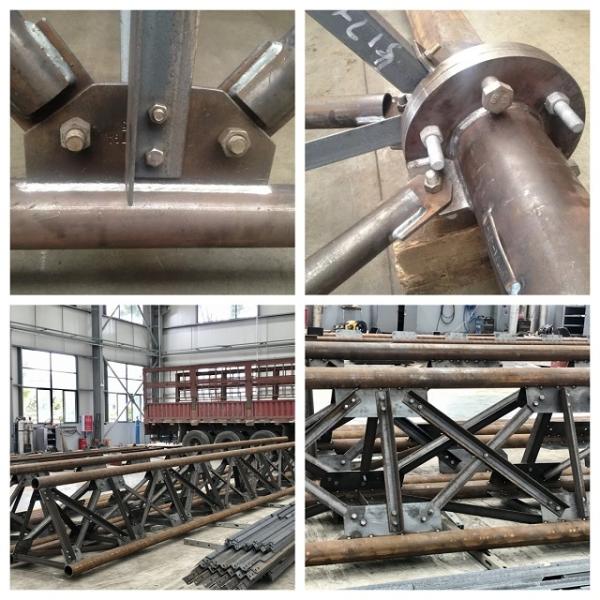 Galvanized 3 Legs Triangular Radio Mast Telecom Self Supporting Angle Steel Lattice Tube Tower