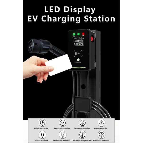 Waterproof EV Charger 3 Phase 16A 11kW Type 2 Floor Mounted Charging Stations