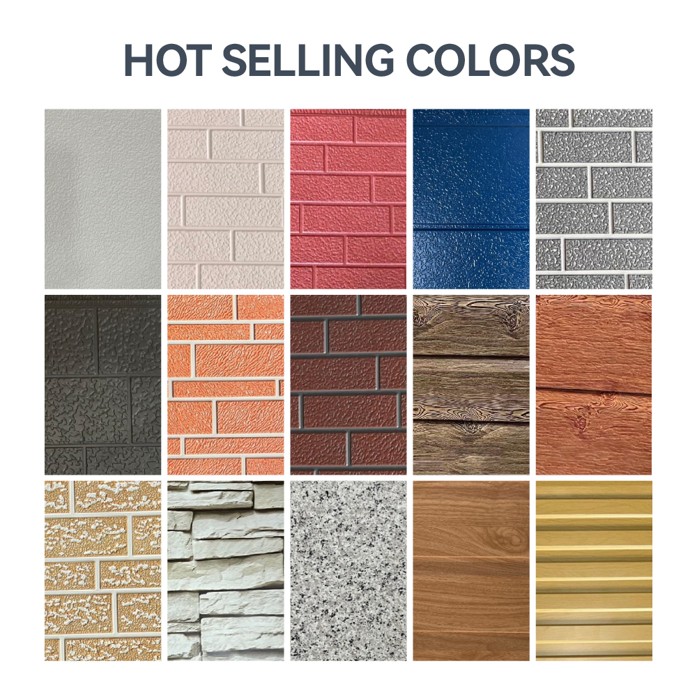 Thermal Insulated Weatherproof PU Sandwich Metal Carved Panel Waterproof Insulation Boards For Exterior Walls