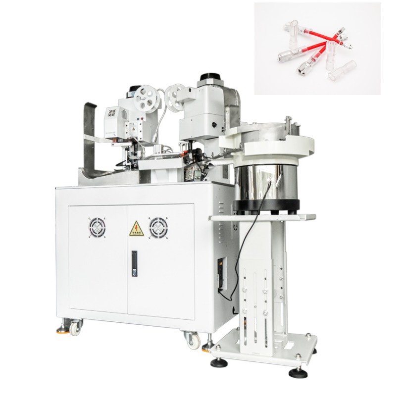 HR-602-1C Fully Automatic Double-Side Crimping & Cap Inserting Machine for 110/187/250 Caps