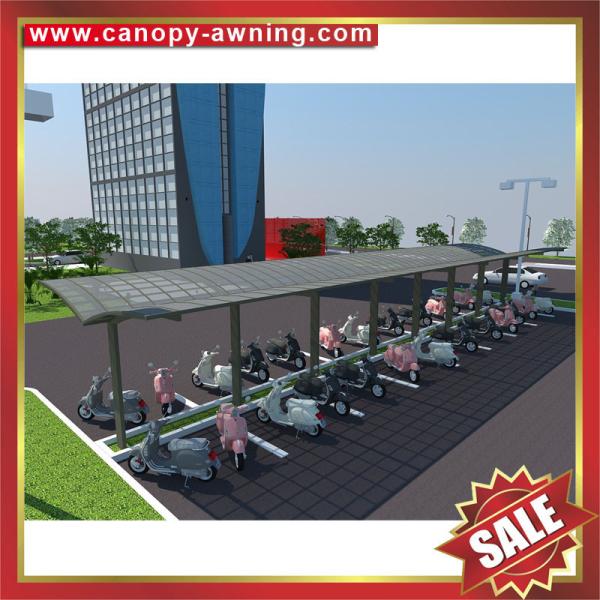 public shopping mall sun rain polycarbonate aluminium alloy bicycle bike motorcycle shelter carport canopy awning