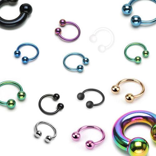 Anodized Titanium Nose Jewelry 18k Gold Round Barbell Ball