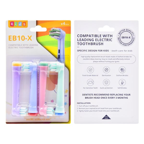 Enfants brosse à dents sonic tête ronde 4Pcs/Pack soins personnels