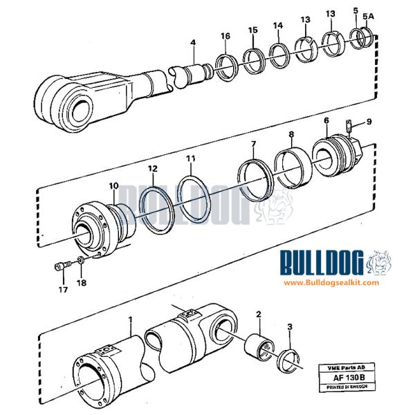 L150f L150e Wheel Loaders Lift Cylinder Hydraulic Ram Rebuild Kit seals 11990349