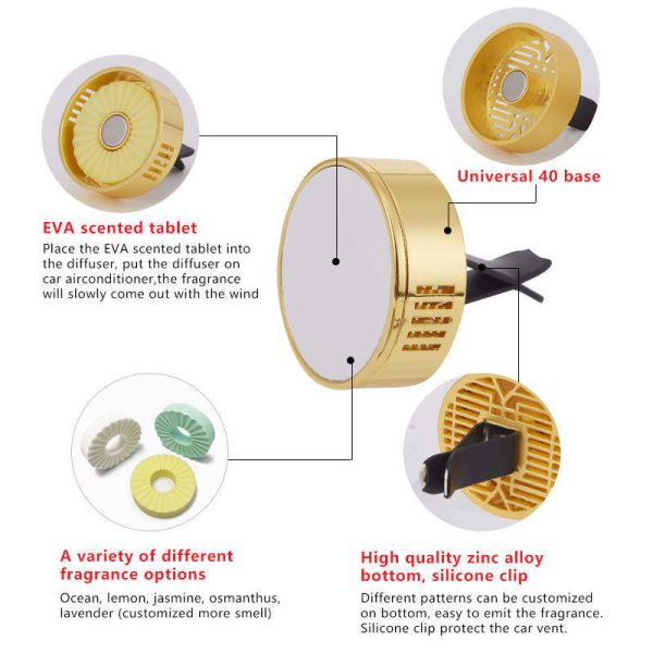 Автомобильная ароматерапия на заказ Прохладный парфюм для автомобилей Клип из нержавеющей стали