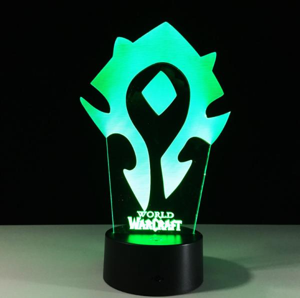 World Warcraft 7 Colors Change 3D LED Night Light with Remote Control Ideal For Birthday Gifts And Party Decoration