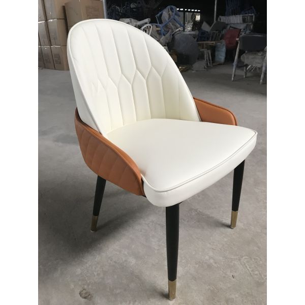 Iron Pipe Legs 47cm 86cm PU Leather Dining Chairs