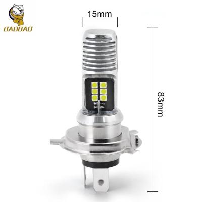 16W White Metal Bulb Mini Driving LED Light H4 BA20D Bike Headlight