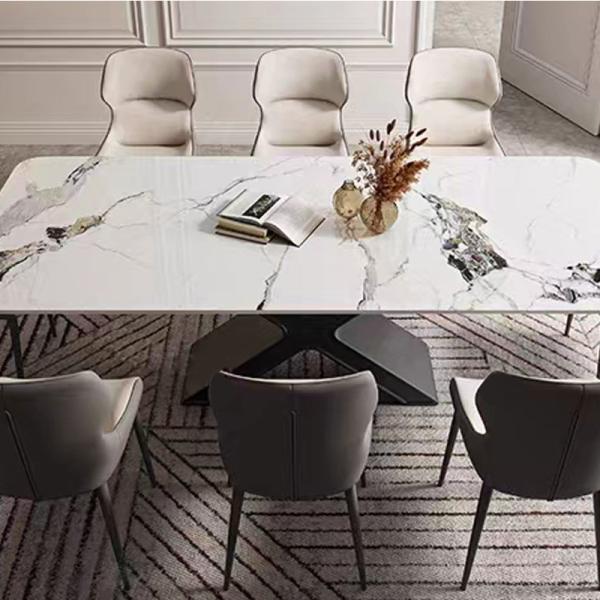 Dining Table With 8 Chairs 12mm Ceramic Marble Table Top Modern Home Furniture