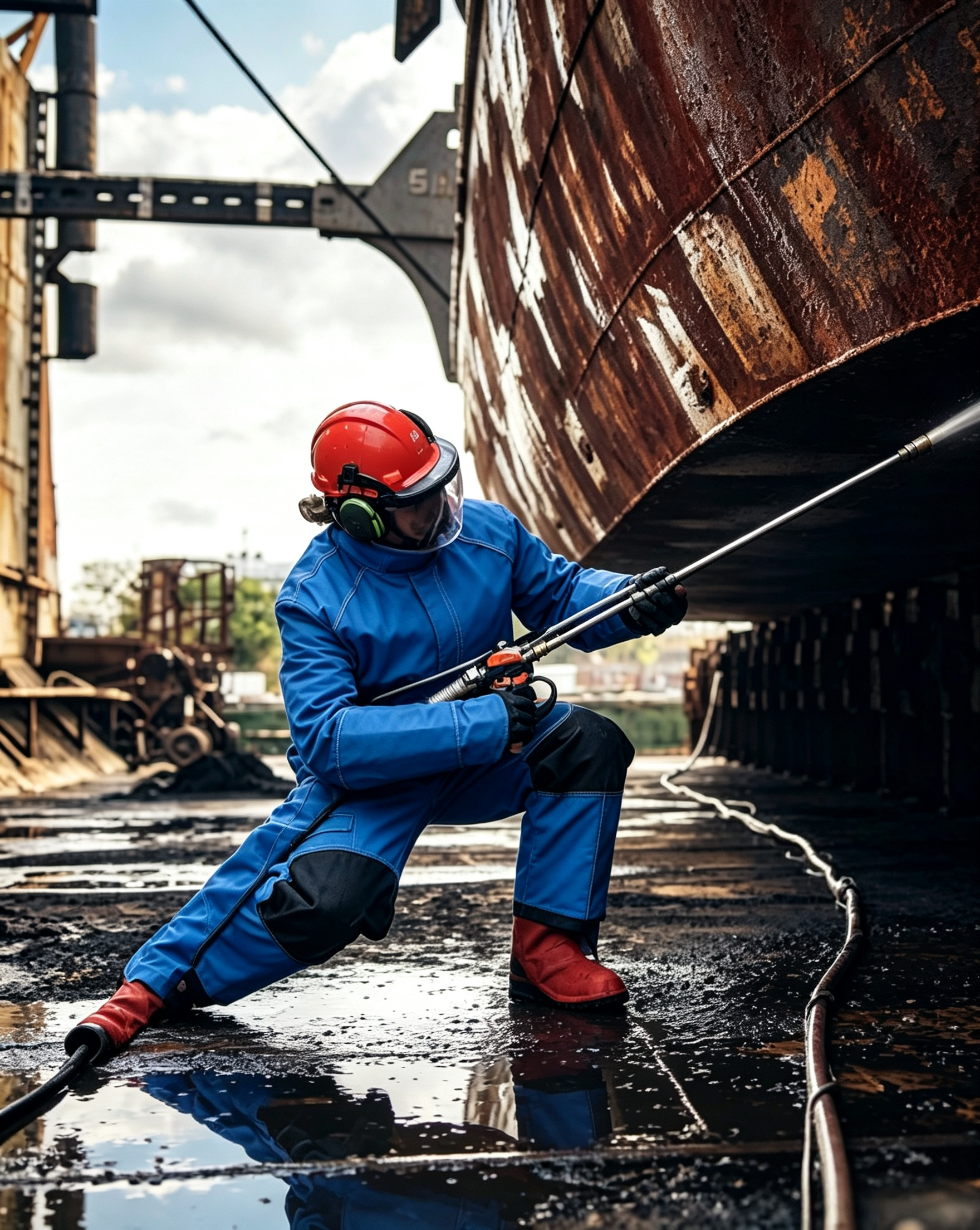Adjustable Water Jetting Trousers Comfort Industrial Workwear Wear Resistant With Reinforced Knees