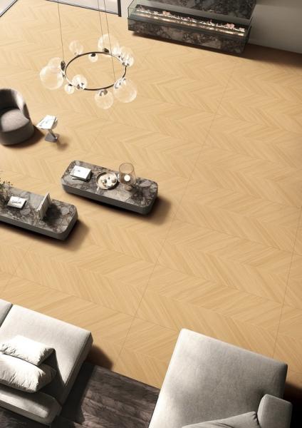 Carreaux de porcelaine en bois à os de poisson 600x1200 mm pour salon résistant à l'usure