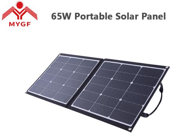 65 Watt Folding Portable Solar Panels For Camping Plant Charging Station