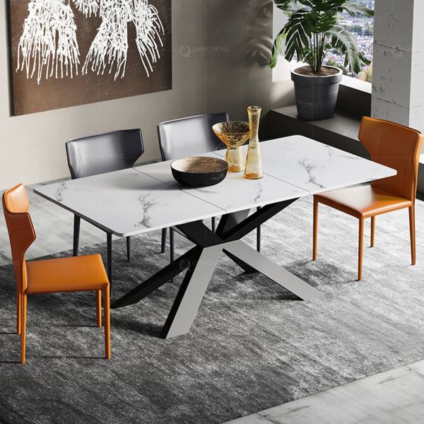 Обеденные столы OEM 150*75cm SS мраморизуют обедать стулья
