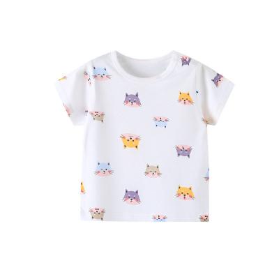 camisas ocasionais impressas meninas da meia luva de 12kg 90cm antiencolhimento para a criança