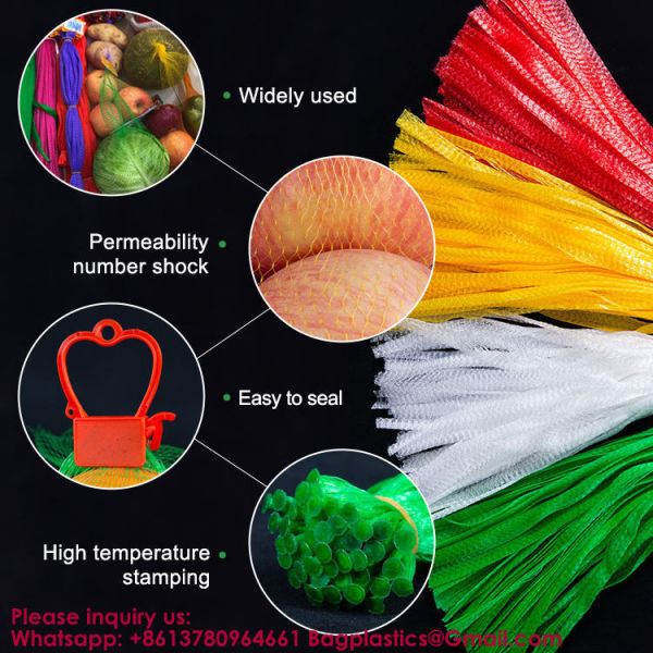 Vegetable net bag fruit vegetable storage bag Best Selling Vegetable And Fruit Packaging Mesh Bags Fruit Nut Packaging Plastic Netting Ginger Plastic Mesh Bags