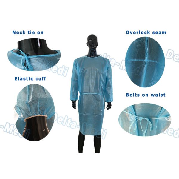 Ультразвуковые шить желтые мантии изоляции, мантия лаборатории изоляции водоустойчивая устранимая