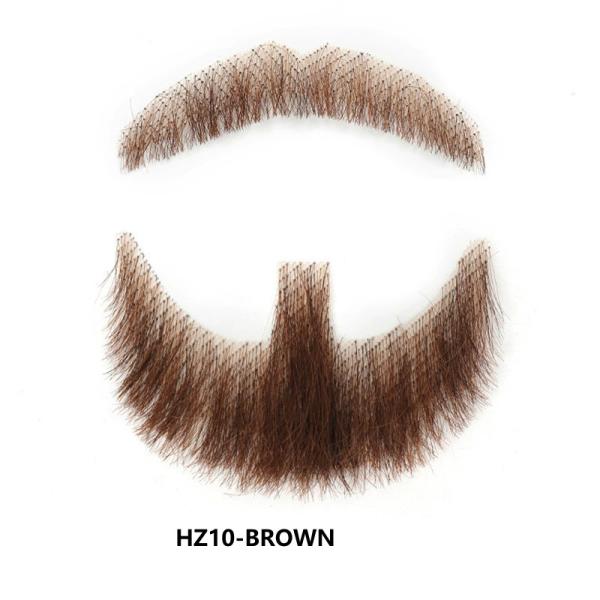100% Human Hair Handmade Fake Mustache Beard for Entertainment/Drama/Life