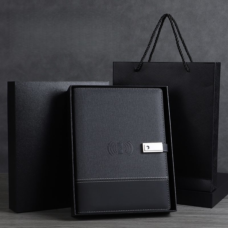 Debossing 3 Ring Loose Leaf Notebook A4 With Power Bank ODM