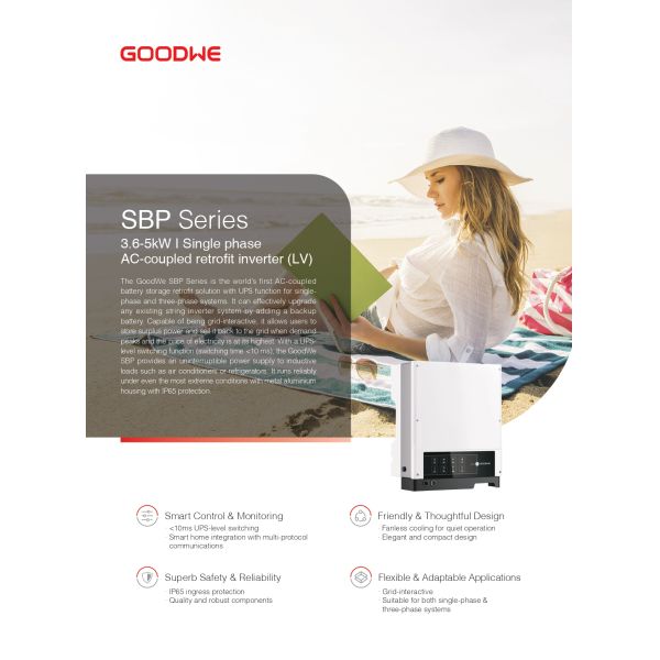 Goodwe SBP серии GW5000S-BP 5kW однофазный гибридный инвертор Goodwe Hybrid Inverter Гибридный солнечный инвертор