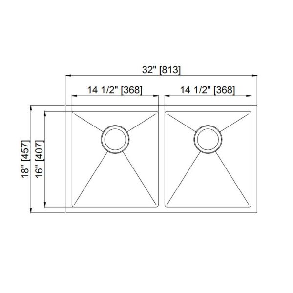 Square Single Bowl Undermount Stainless Steel Kitchen Sink Easy Cleaning