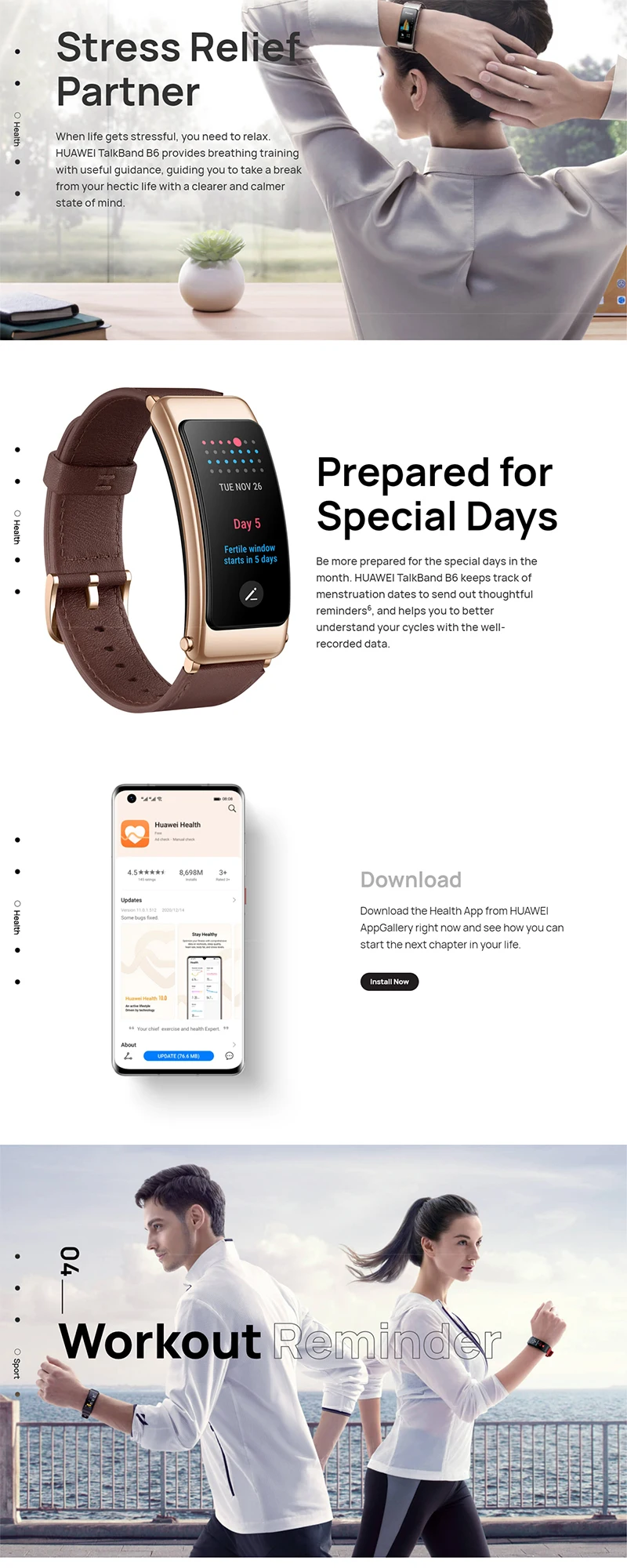 Reloj inteligente original HUAWEI B6 Headset con pantalla táctil Pulsera de pulsera deportiva Brazalete de 1,53 pulgadas Control de frecuencia cardíaca Sangre Control de oxígeno inteligente