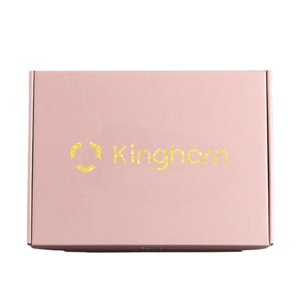 Wholesale custom logo foldable pink corrugated product packaging box aircraft box mail shipping box