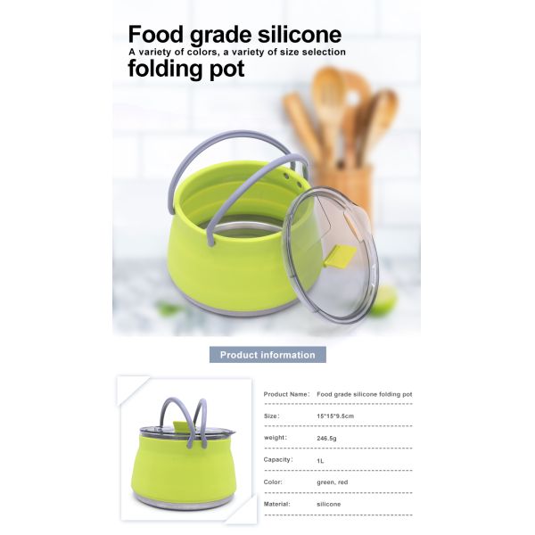 складчатость перемещения 250g варя чайник силикона складный