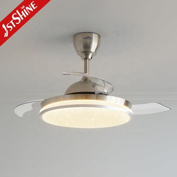 Ventilador de teto LED decorativo estrelado com lâminas ocultas retráteis e ar condicionado