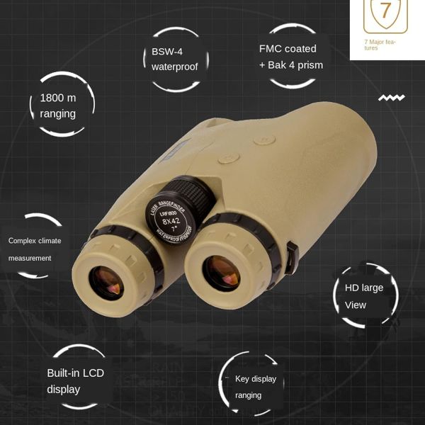 10x42 5-3500 м Цивильный IPX56 Версия Бинокулярный лазерный дальномер Телескоп для спорта на открытом воздухе