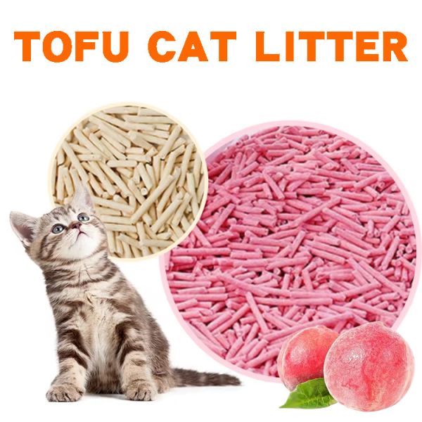 Flushable Tofu Cat Litter with Efficient Odor Control and 1.5mm Soybean Residue for Long-Lasting Freshness