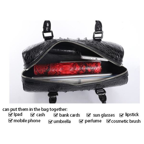 New zipper large capacity women's crocodile leather handbag for lady