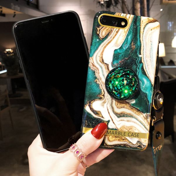 Gold Foil Chic Marble Phone Case Anti Knock Protective Case For Iphone XS