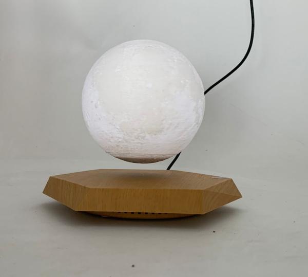 new magnetic levitation rotating yellow and white moon lamp light 5inch christmas gift