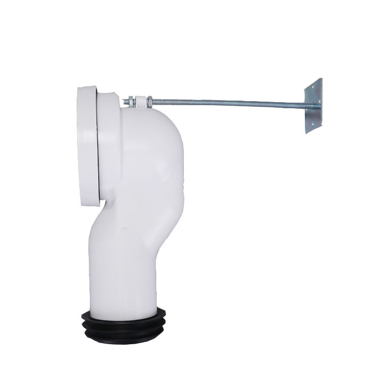 Modern White Plastic PP Toilet Pan Connection Pipe With Exhaust Elbow For Bathroom Fittings Connection Pipe