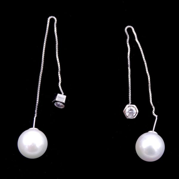 Серьги жемчуга украшений дизайна дамы Серебра Жемчуга Серьги Элегантн/КЗ пресноводные