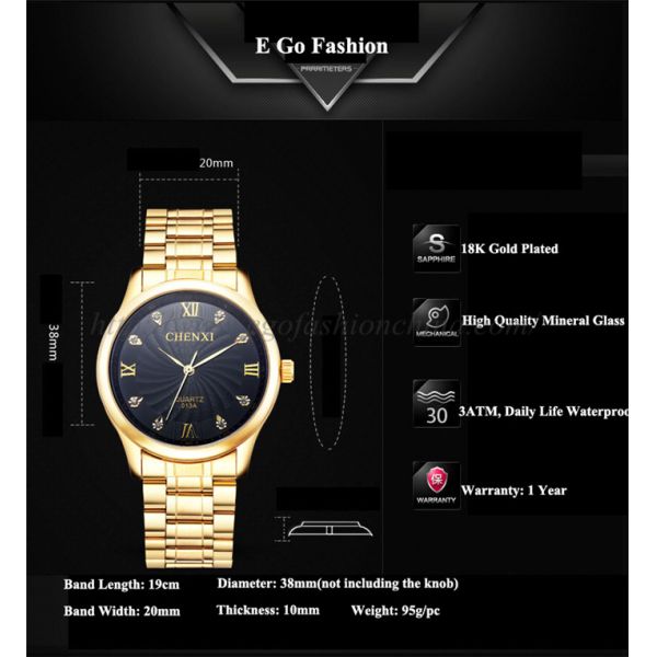 013 Full Gold Stainless Steel Watches Man Watch Quartz Watch Casual Dress Watch Roma Watch