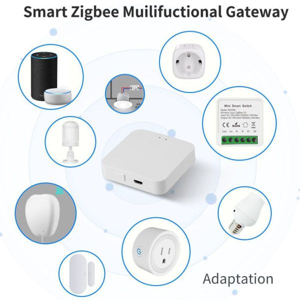 Mini Smart Home Gateway Hub Multi Mode Zigbee 3.0  Bluetooth Mesh For Home