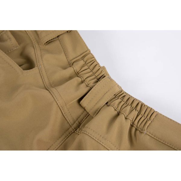 Men's Fleece Lined Tactical Cargo Pants with Zip Thigh Pocket and Partial Elastic Back Waist